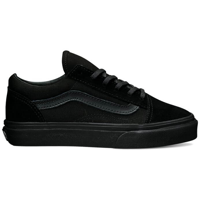 old skool vans black junior