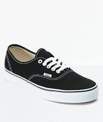 black vans authentic shoes