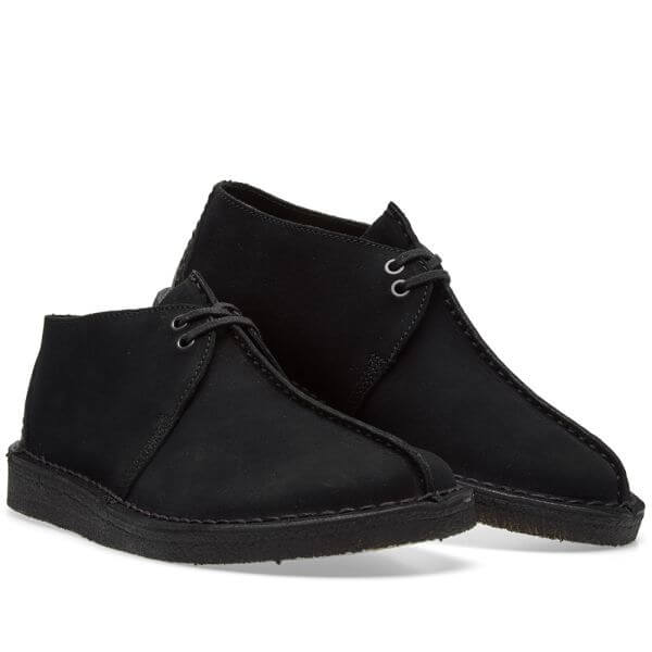 desert clarks black suede