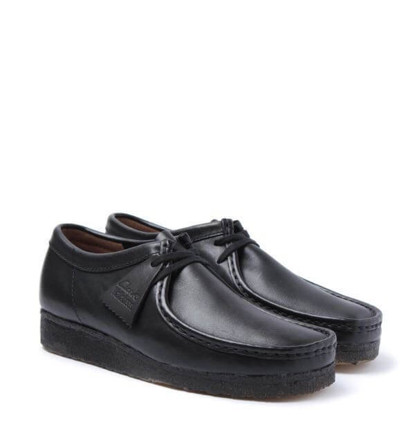 clarks wallabee leather black